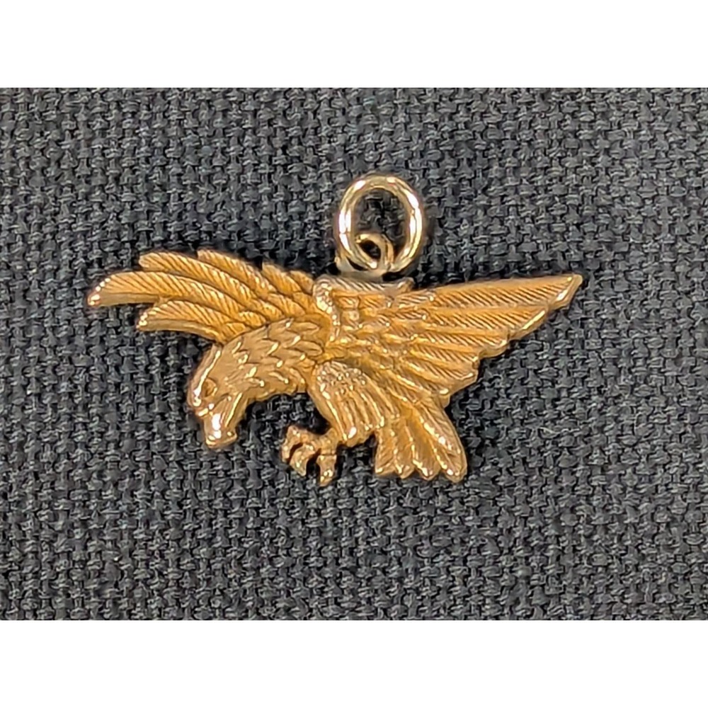 Dyer Vintage Eagle Pendant 1/10 10K Gold Filled Soaring Bird Charm